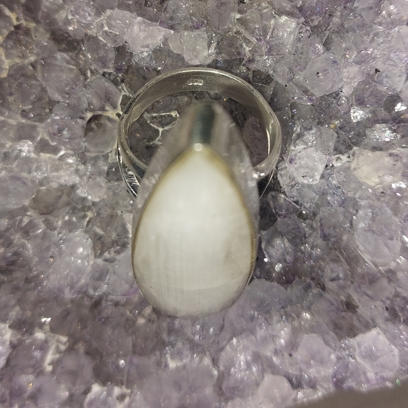 Faceted Moonstone Large Statement Ring - Picture 3 of 5